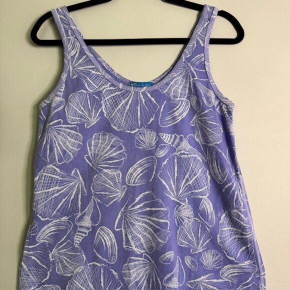 Fresh Produce Women's Sleeveless Purple Seashell Print Dress Size Small - Picture 3 of 5
